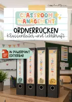 Vorschau - Unterrichtsreihen - Ordnerrücken für Klassenleitung & Lehrkräfte | Editierbare Organisationsvorlagen | Klasse 5–10 - Deckblatt