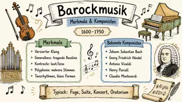 Vorschau - Arbeitsblätter - Arbeitsblatt "Merkmale und bekannte Komponisten der Barockmusik" + interaktive Lösung & MP3 + Infografik - Seite 2