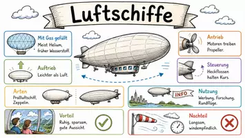 Vorschau - Arbeitsblätter - Arbeitsblätter "Luftschiff" + Lösung & MP3 + Infografik - Seite 1