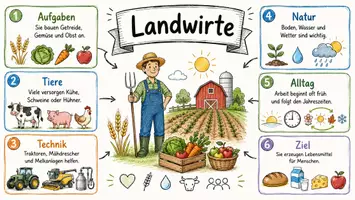 Vorschau - Arbeitsblätter - Arbeitsblätter zum Thema "Landwirt" + Lösung & MP3 + Infografik - Seite 1