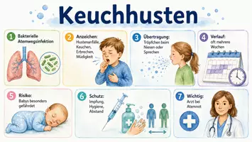 Vorschau - Arbeitsblätter - Arbeitsblatt "Keuchhusten" + Onlineübung & MP3 + Infografik - Seite 1