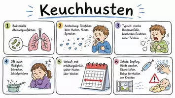 Vorschau - Arbeitsblätter - AB mit Fragen zum Thema "Keuchhusten" + Lösungsblatt + Infografik - Seite 1