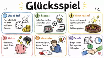 Vorschau - Arbeitsblätter - AB mit Fragen zum Thema "Glücksspiel" + Lösungsblatt + Infografik - Seite 1