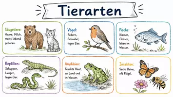 Vorschau - Arbeitsblätter - Arbeitsblätter "Tierarten" + Lösung & MP3 + Infografiken - Seite 3