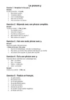 Vorschau - Arbeitsblätter - Le pronom y - Ortsangaben mit LÖSUNGSBLATT - Deckblatt
