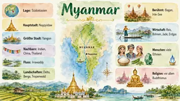 Vorschau - Arbeitsblätter - Arbeitsblätter zum Thema "Myanmar" (Lückentext, Hörverstehen) + Lösung & MP3 + Infografik - Seite 3
