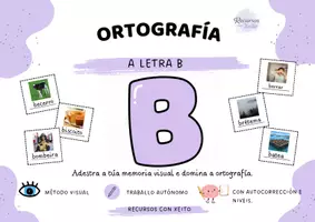 Vista previa - Hojas de trabajo - Ortografía para traballar a memoria visual -letra B- galego - página 1