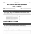 Vorschau - Arbeitsblätter - Arbeitsheft Brüche verstehen - Deckblatt