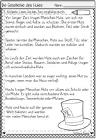 Vorschau - Arbeitsblätter - FREEBIE: Die Geschichte des Hutes Lesen und Verstehen | Leseverstehen Klasse 2-4 - Seite 3