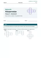 Vorschau - Arbeitsblätter - Arbeitsheft Körpernetze - Deckblatt