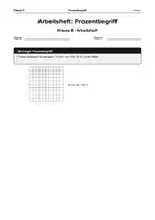 Vorschau - Arbeitsblätter - Arbeitsheft Prozentbegriff - Deckblatt