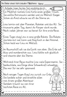 Vorschau - Arbeitsblätter - FREEBIE: Leseverstehen "Die Reise eines Astronauten Mädchens" (2/4 Klasse - Deutsch) - Seite 3