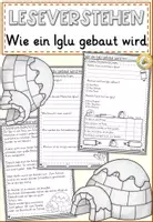 Vorschau - Arbeitsblätter - FREEBIE: Wie ein Iglu gebaut wird? Lesen und Verstehen | Leseverstehen Klasse 2-4 - Deckblatt