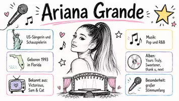 Vorschau - Arbeitsblätter - Arbeitsblätter zum Thema "Ariana Grande" + Lösung & MP3 + Infografik - Seite 1