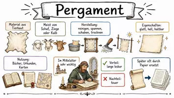 Vorschau - Arbeitsblätter - Arbeitsblatt "Pergament" + Onlineübung & MP3 + Infografik - Seite 2