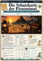 Vorschau - Spiele - Die Schatzkarte der Pirateninsel Escape Room Klasse 5 bis 8 letzte Schulwoche Vertretungsstunde - Deckblatt
