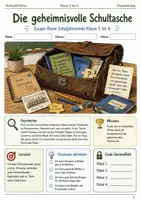 Vorschau - Spiele - Die geheimnisvolle Schultasche Escape Room Schuljahresende Klasse 5 bis 6 - Deckblatt