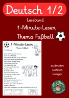 Vorschau - Arbeitsblätter - 1-Minute-Lesen – Thema Fußball für Klasse 1 und 2 - Deckblatt