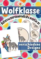 Vorschau - Mal- und Bastelvorlagen - Wolfklasse - Wand- und Türdeko | Klassenraumdekoration (Klassentier) - Deckblatt