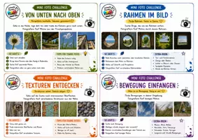 Vorschau - Aufgabenkarten - Schnelle Kunststunde - Draußen MiniAktionen und Challenges - Seite 1