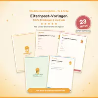 Vorschau - Stundenentwürfe - Elternbriefe & Einladungen für die Kita – 23 Seiten Vorlagen zum Ausdrucken - Deckblatt