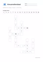 Vorschau - Arbeitsblätter - Kreuzmatherätsel - Addition, Subtraktion - Zahlenraum 1-20 - Seite 1