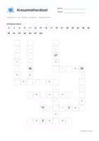 Vorschau - Arbeitsblätter - Kreuzmatherätsel - Addition, Subtraktion - Zahlenraum 1-100 - Deckblatt