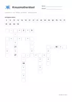 Vorschau - Arbeitsblätter - Kreuzmatherätsel - Addition, Subtraktion - Zahlenraum 1-100 - Seite 1