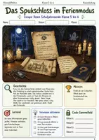Vorschau - Spiele - Das Spukschloss im Ferienmodus Escape Room Klasse 5 bis 6 Schuljahresende - Deckblatt