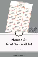 Vorschau - Stationenlernen - Nenne 3! – Alltag & Familie | Sprachförderung & DaZ | 18 Sprechkarten zum Wortschatz | Mündlicher Sprachgebrauch | Grundschule - Deckblatt