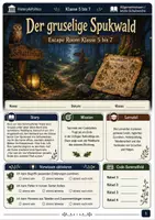 Vorschau - Spiele - Der gruselige Spukwald Escape Room Klasse 5 bis 7 letzte Schulwoche - Deckblatt