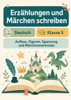 Vorschau - Arbeitsblätter - Erzählungen und Märchen schreiben - Deutsch Klasse 5 - Deckblatt