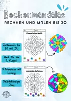 Vorschau - Arbeitsblätter - Rechenmandalas - Rechnen & Ausmalen bis 20 mit ZÜ - Deckblatt