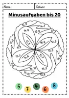 Vorschau - Arbeitsblätter - Rechenmandalas - Rechnen & Ausmalen bis 20 mit ZÜ - Seite 3