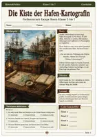 Vorschau - Spiele - Freibeuterzeit Escape Room Klasse 5 bis 7 Die Kiste der Hafen Kartografin - Deckblatt