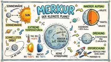 Vorschau - Arbeitsblätter - Arbeitsblatt "Merkur" + Onlineübung & MP3 + Infografik - Seite 1