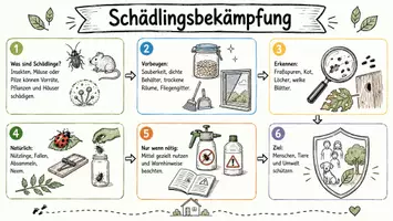 Vorschau - Arbeitsblätter - AB mit Fragen zum Thema "Schädlingsbekämpfung" + Lösungsblatt + Infografik - Seite 1
