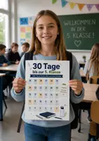 Vorschau - Mal- und Bastelvorlagen - Countdown Klasse 5 | 30 14 7 Tage bis zur 5. Klasse | Vorbereitung Schulstart weiterführende Schule - Seite 1