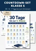 Vorschau - Arbeitsblätter - Countdown Klasse 5 | 30 14 7 Tage bis zur 5. Klasse | Vorbereitung Schulstart weiterführende Schule - Deckblatt