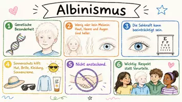 Vorschau - Arbeitsblätter - AB mit Fragen zum Thema "Albinismus" + Lösungsblatt + Infografik - Seite 1