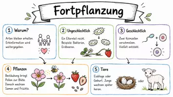 Vorschau - Arbeitsblätter - Arbeitsblätter zum Thema "Fortpflanzung" + Lösung & MP3 + Infografik - Seite 1