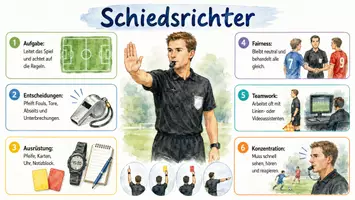 Vorschau - Arbeitsblätter - AB mit Fragen zum Thema "Schiedsrichter" + Lösungsblatt + Infografik - Seite 1