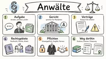 Vorschau - Arbeitsblätter - Arbeitsblätter "Der Beruf des Anwalts" + Lösung & MP3 + Mindmap + Infografik - Seite 1