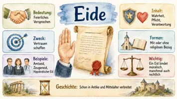 Vorschau - Arbeitsblätter - AB mit Fragen zum Thema "Eid" + Lösungsblatt + Infografik - Seite 1