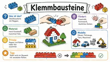 Vorschau - Arbeitsblätter - Arbeitsblatt "Klemmbausteine" + Onlineübung & MP3 + Infografik - Seite 1