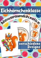Vorschau - Mal- und Bastelvorlagen - Eichhörnchenklasse - Wand- und Türdeko | Klassenraumdekoration (Klassentier) - Deckblatt