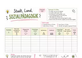 Vorschau - Spiele - Stadt, Land, Sozialpädagogik – Das kreative Fachbegriffe-Spiel für den Unterricht - Deckblatt