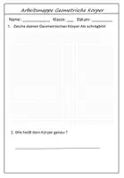 Vorschau - Klassenarbeiten - Arbeitsmappe Geometrische Körper - Deckblatt