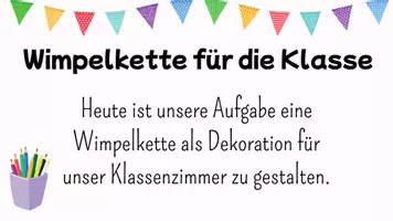 Vorschau - Mal- und Bastelvorlagen - Klassenwimpelkette zum Kennenlernen und als Dekoration - Deckblatt
