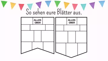 Vorschau - Mal- und Bastelvorlagen - Klassenwimpelkette zum Kennenlernen und als Dekoration - Seite 1